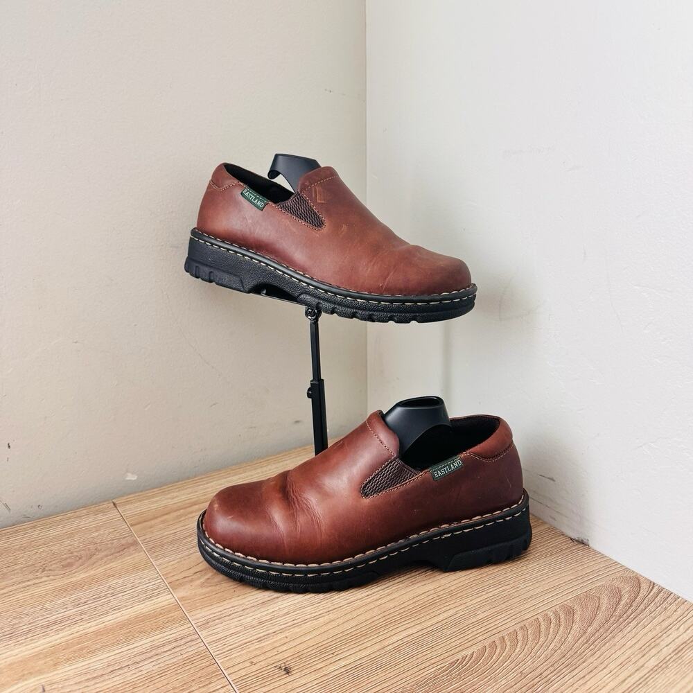Eastland Newport Tan Leather Women’s Slip On Shoes Size 7 Wide
